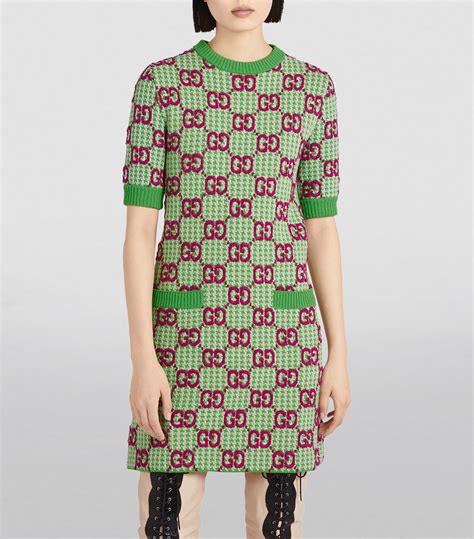 gucci dress 2012 ready to wear|GG wool dress in beige and dark green .